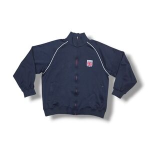 NBN Gear United Kingdom Full Zip Navy Blue Warm Up Track Jacket Men's  XL